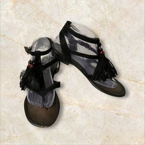 Mossimo Supply Company Black Thong Sandal SZ 9 Women Strap Boho Summer Resort‎